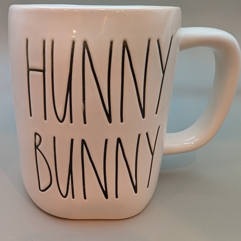 RAE DUNN Cream 'Hunny Bunny' Mug Light Pink Inside NWOT